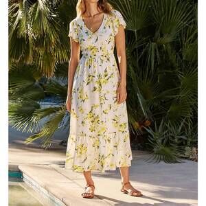 NEW FLAGS & ANTHEM lucy midi dress in yellow